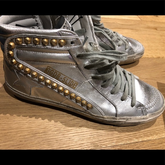 Golden Goose Shoes - BRAND NEW Golden Goose Silver Slide Sneaker - Sz38